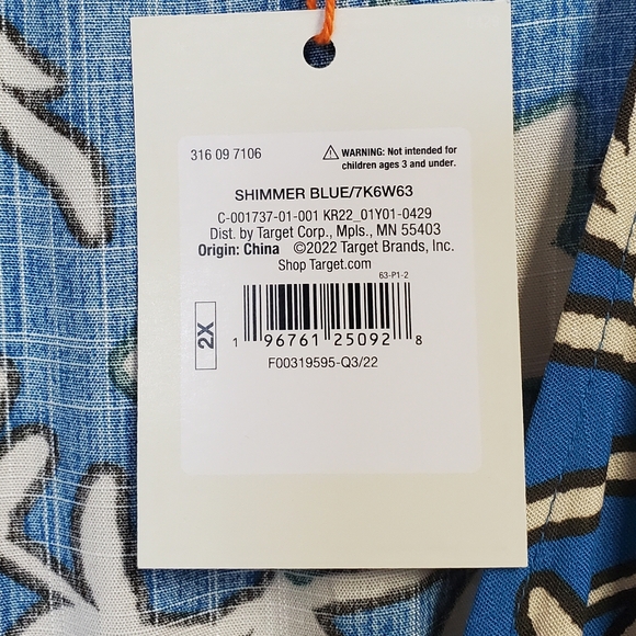 NWT Knox Rose Women's Wrap Front Dress Blue/Floral Size 2X - Picture 14 of 16